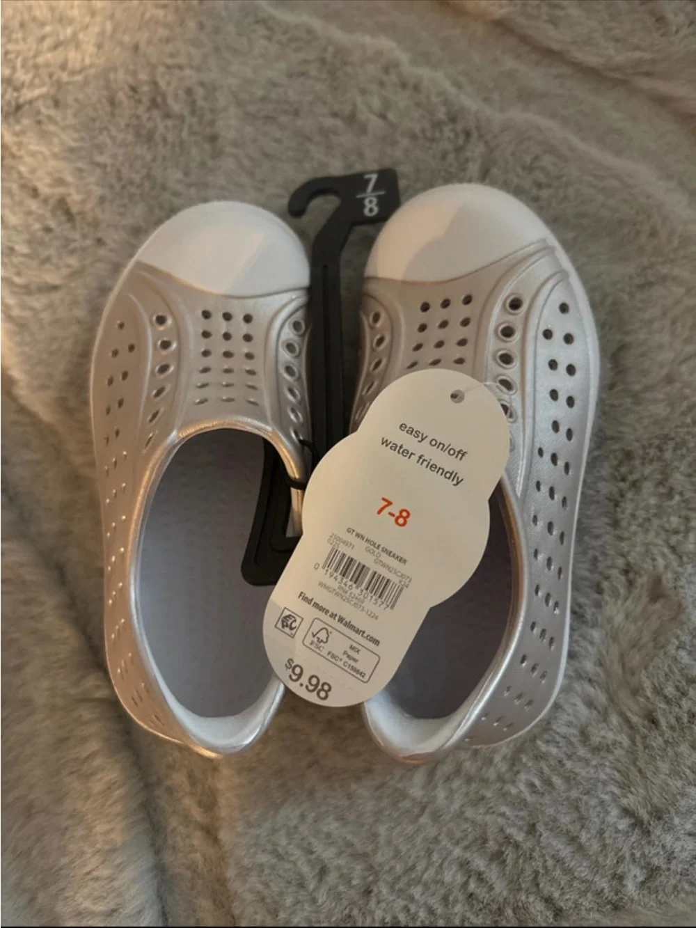 wonder nation Clear Glitter Sandals with Pink Multicolor Heart Insole